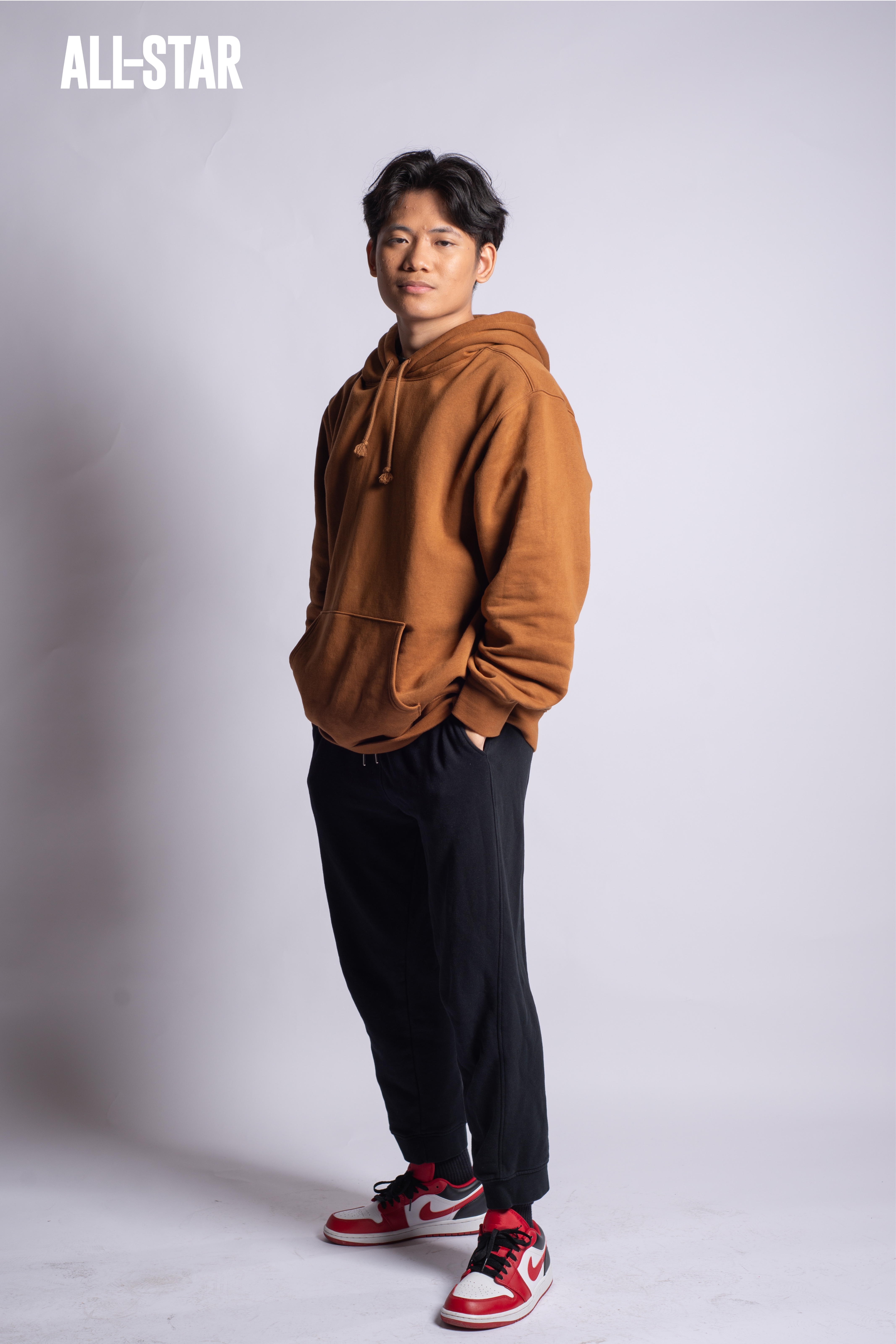 Filipino boy model wearing hoodie