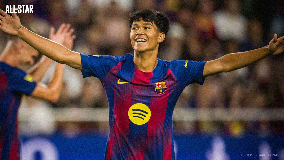Pedro "Dro" Fernández scores a goal for FC Barcelona in his debut in the 2025 Asian Tour