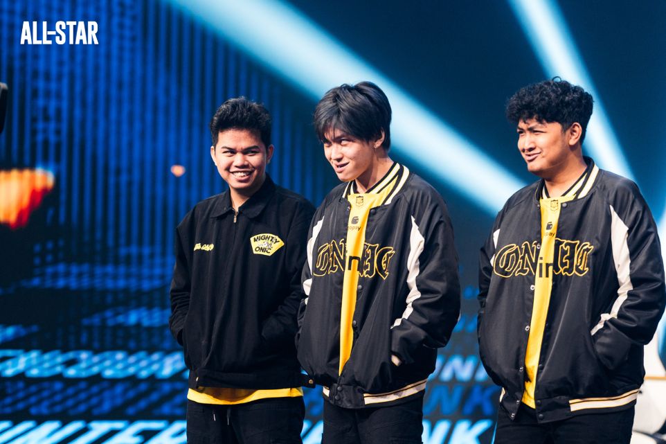 Kairi Rayosdelsol, the Filipino import playing for ONIC Indonesia, pulls a face at MSC 2025 during their battle for third place with ONIC Philippines