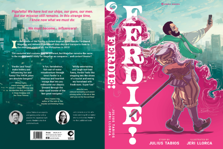 Ferdie time travelling Magellan by Julius Tabios, illustrated by Jeri Llorca, book cover by Ian Sta. Maria
