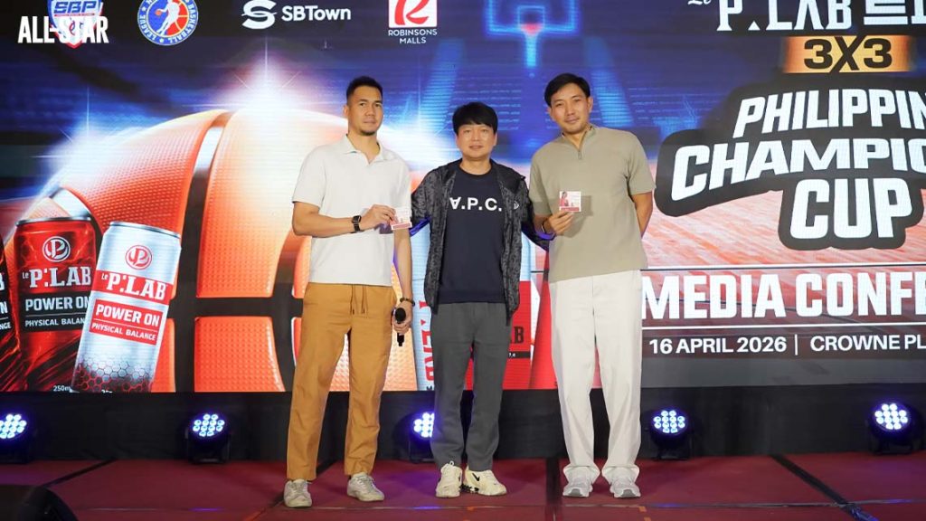 Cyrus Baguio and Jeff Chan attend the Le P:LAB 3X3 Philippine Champions Cup launch in Ortigas