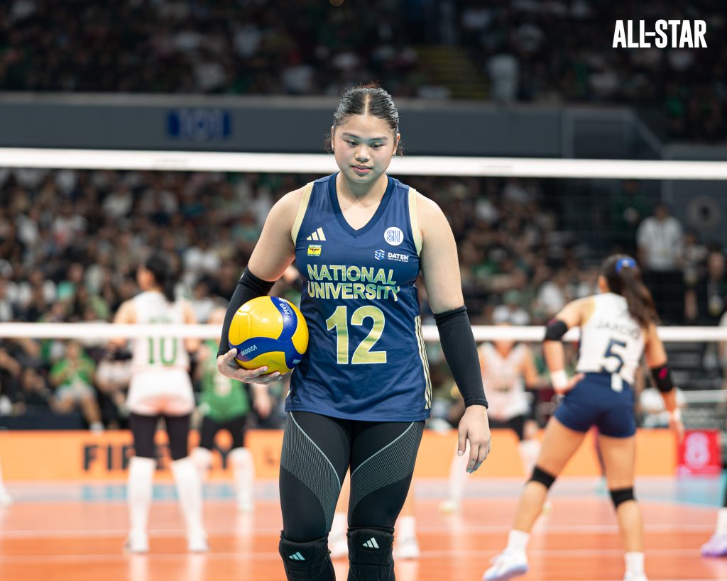 Sam Cantada of National University holding the ball during a UAAP Season 88 women’s volleyball match