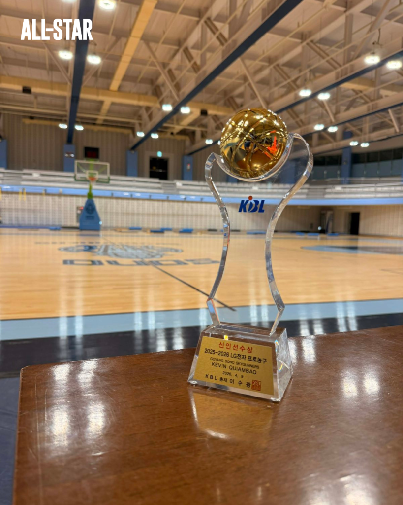 Kevin Quiambao's KBL Rookie of the Year trophy. Photo via Patrick Tancioco