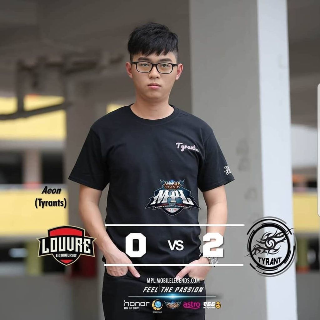 Ong Wei Sheng aka Aeon in MPL Malaysia-Singapore in 2018, he was part of Tyrant Esports