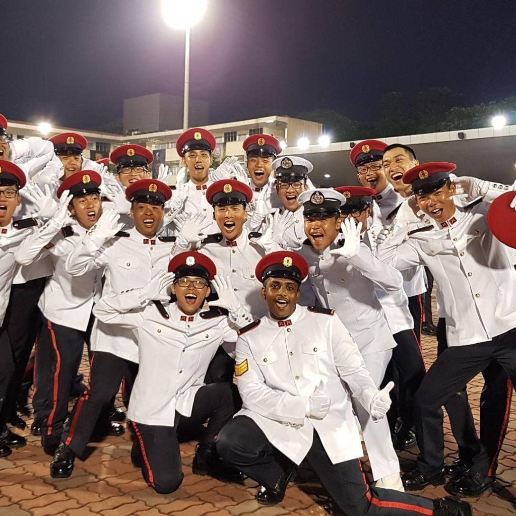 Ong Wei Sheng and his comrades during the graduation ceremony of the Specialists regiment of the Singapore Armed Forces. 