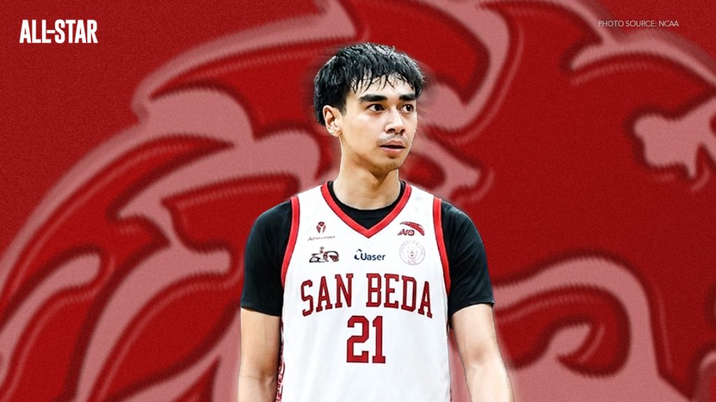Joaquin Wagan wearing San Beda Red Lions jersey