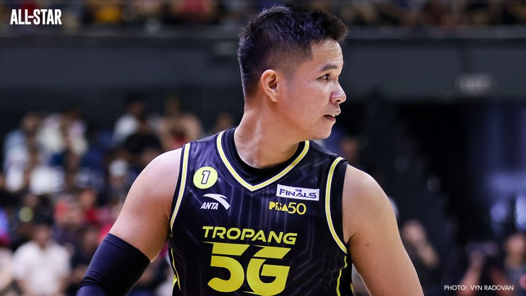 Roger Pogoy looks on during a game in the PBA Commissioner's Cup Finals
