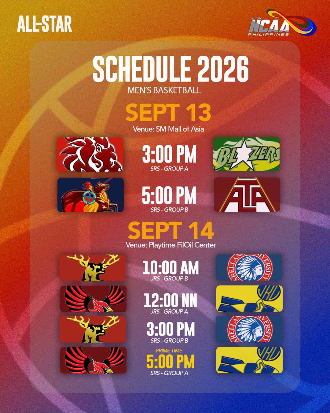 SCHEDULE: NCAA Basketball Games